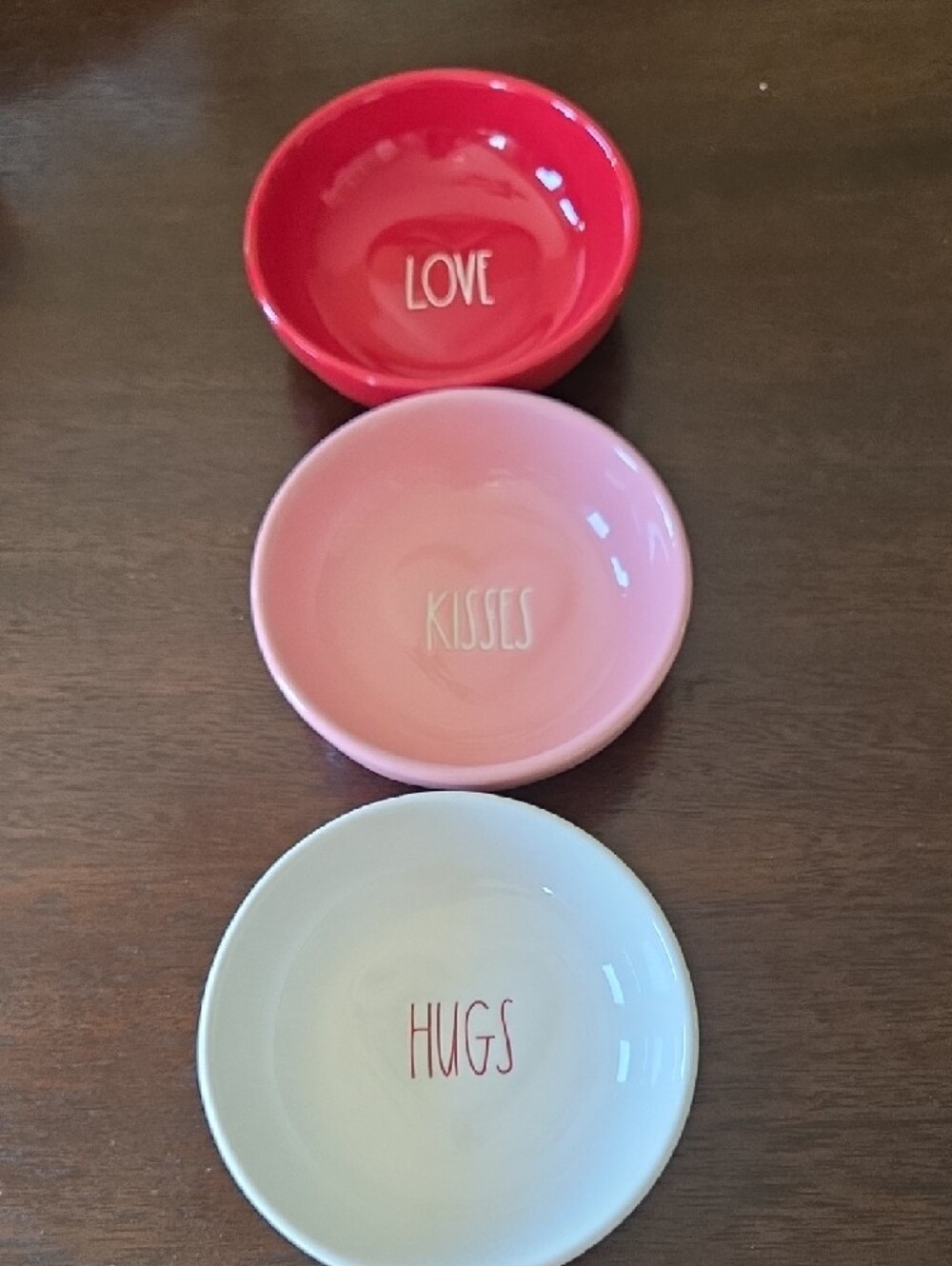 RAE DUNN Trinket Dishes Set - Love, Kisses, Hugs